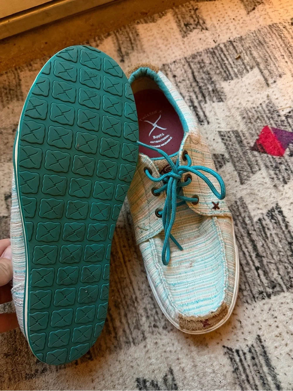 Casual Turquoise Lace-Up women’s Shoes